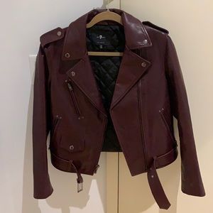 7 for all mankind real leather moto jacket
